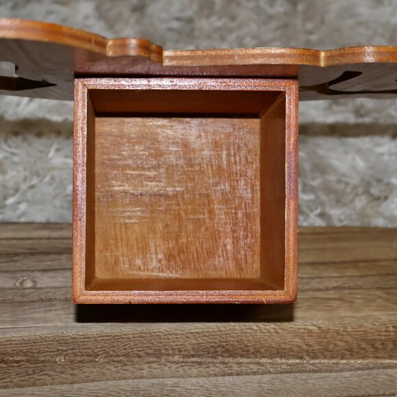 Vintage Rocking Horse Holiday Decor Square Box Christmas Planter Pens Utensils - Picture 5 of 12